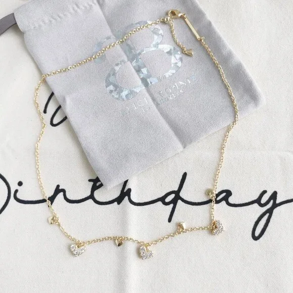 Alicia Bonnie Charm Necklace - Isabella - White Crystal Gold - Picture 3 of 3